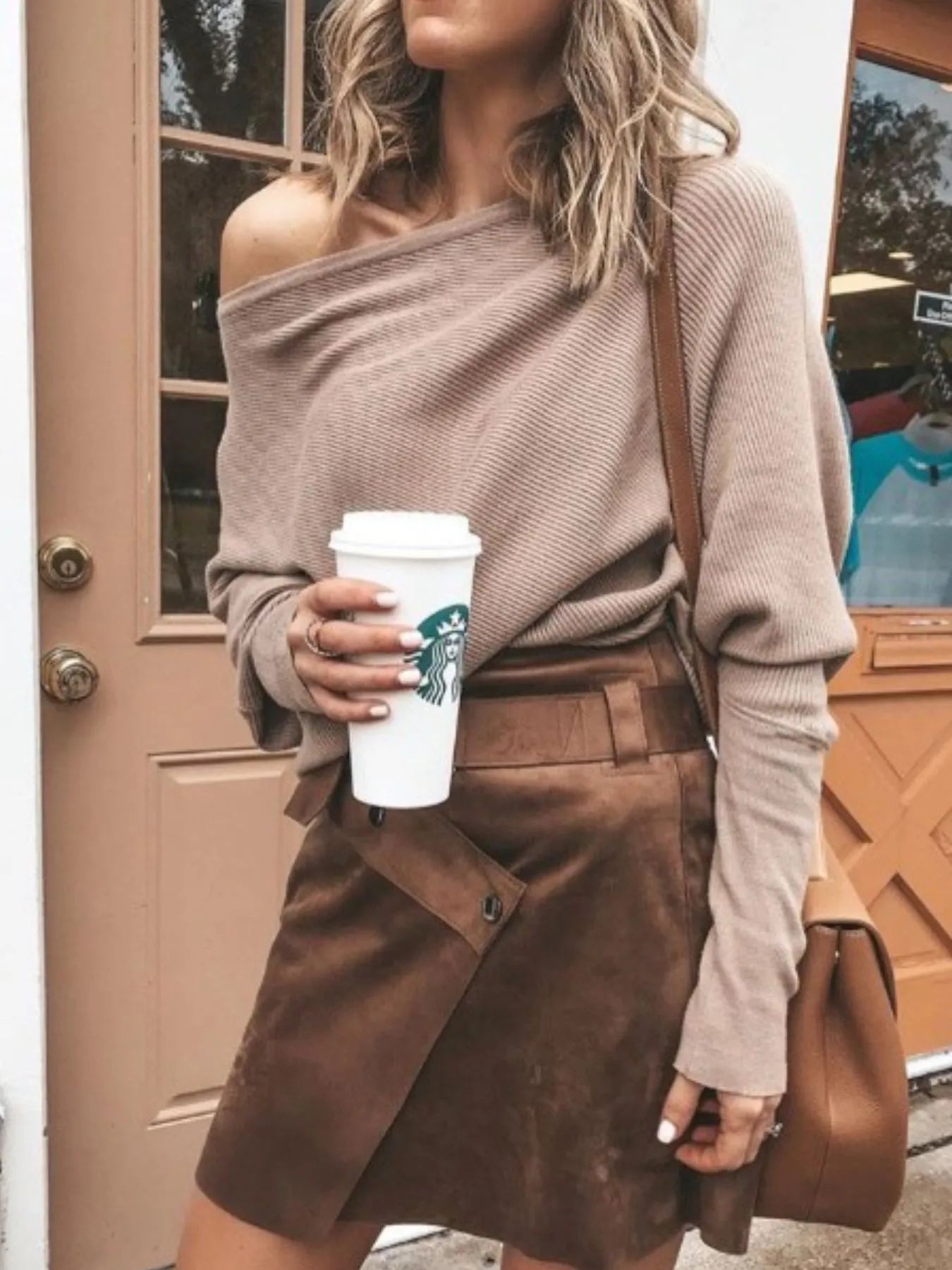 Full Size Single Shoulder Ribbed Knit Top Plus Size - Velora Luxury Fashion