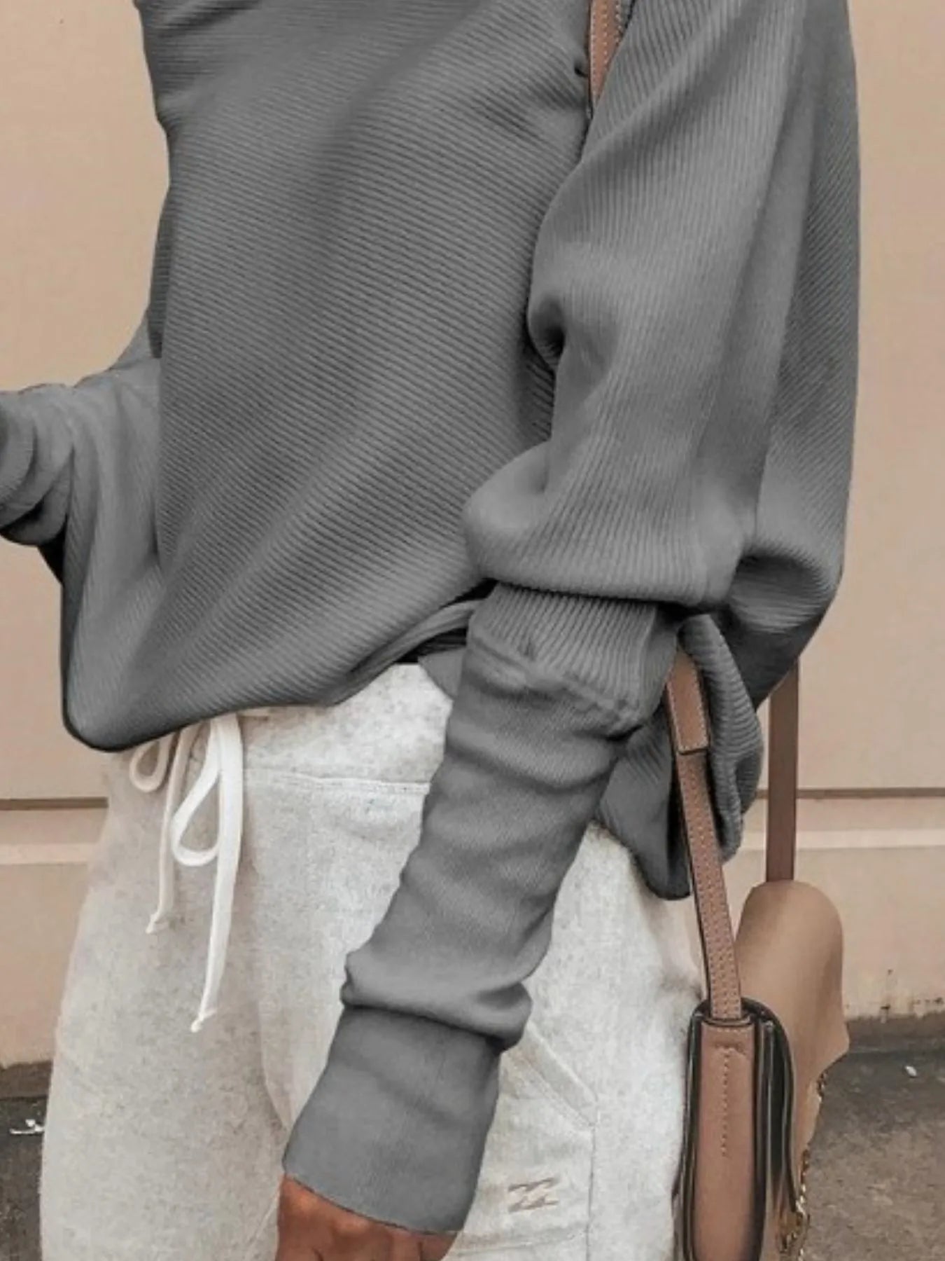 Full Size Single Shoulder Ribbed Knit Top Plus Size - Velora Luxury Fashion