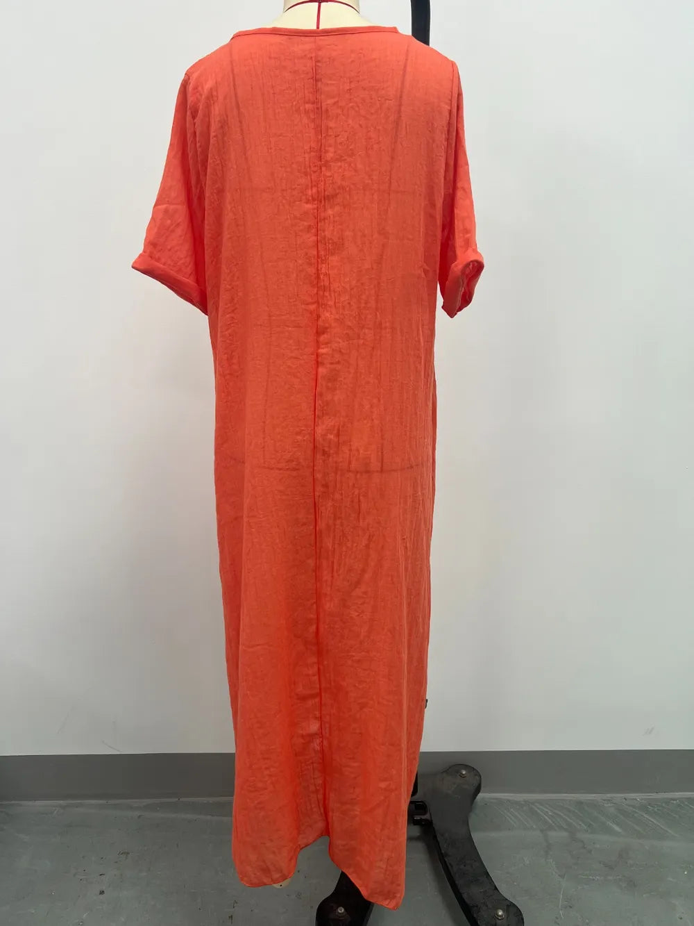 Full Size V-Neck Short Sleeve Midi Dress Plus Size - Velora Luxury Fashion