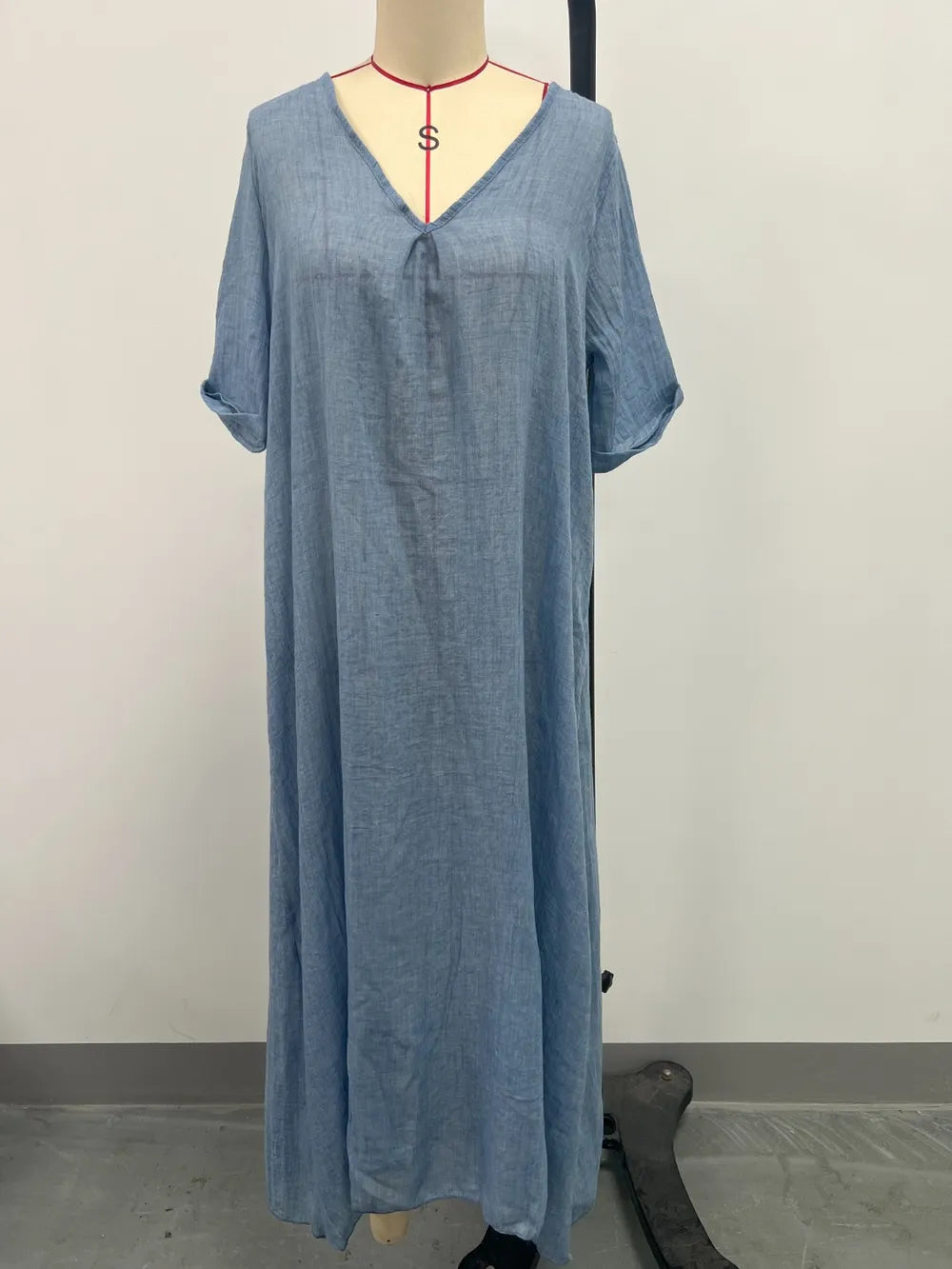 Full Size V-Neck Short Sleeve Midi Dress Plus Size - Velora Luxury Fashion