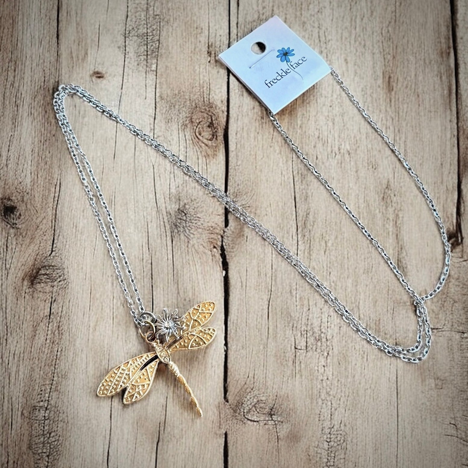 Gold Dragonfly Necklace - Velora