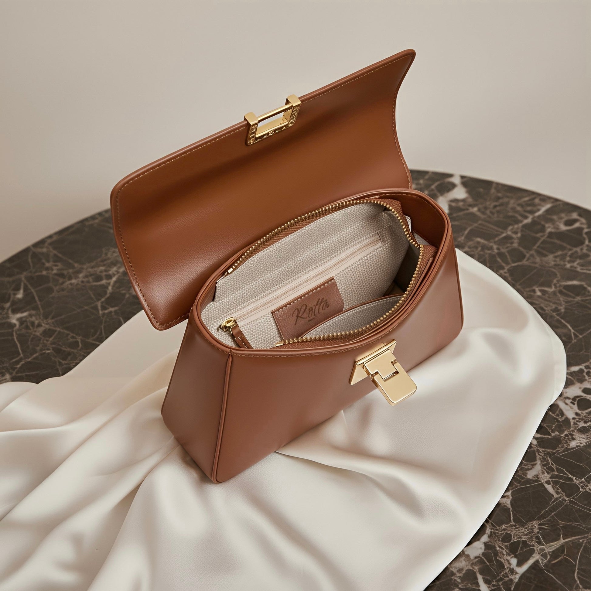 Lumis Leather Bag – Luxury Cowhide Leather Handbag for Timeless Elegance rottaofficial