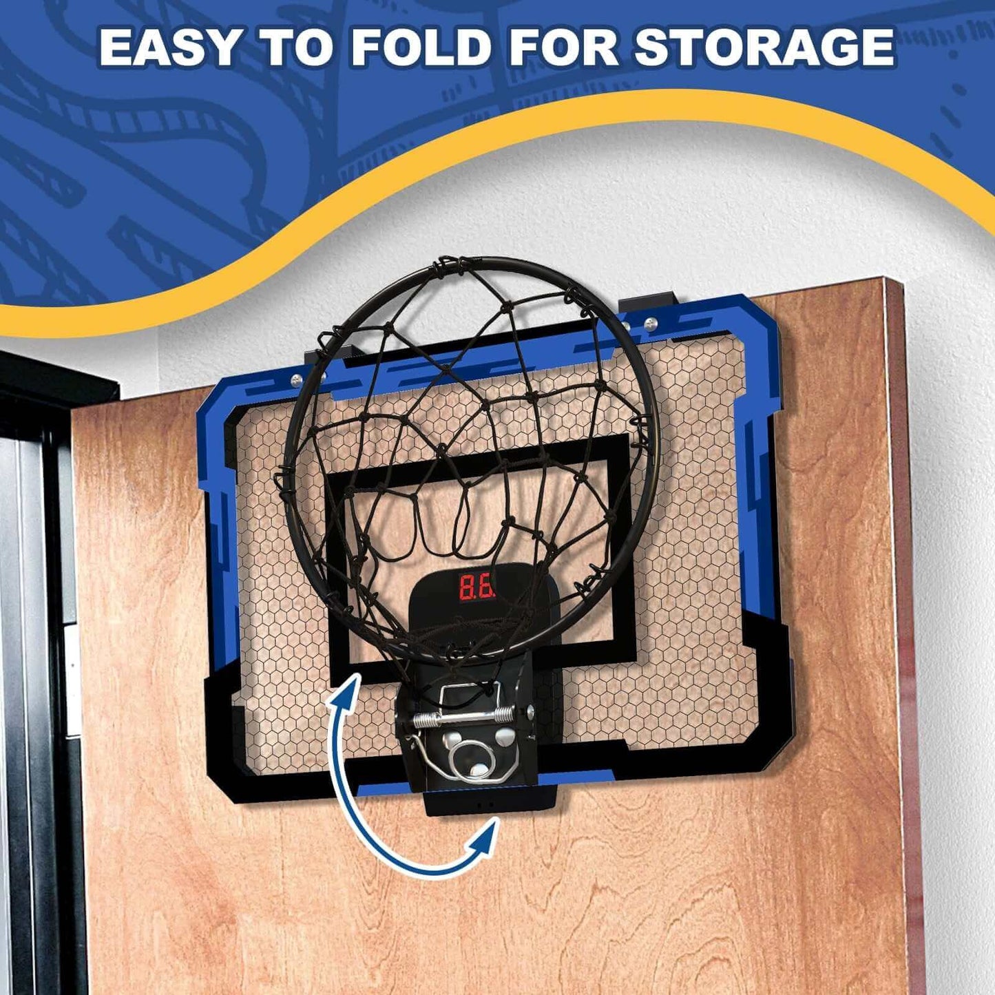 Fun and Active Playtime for Kids with our Foldable Wall-Mounted Basketball Hoop and Ball Set - Velora Luxury Fashion