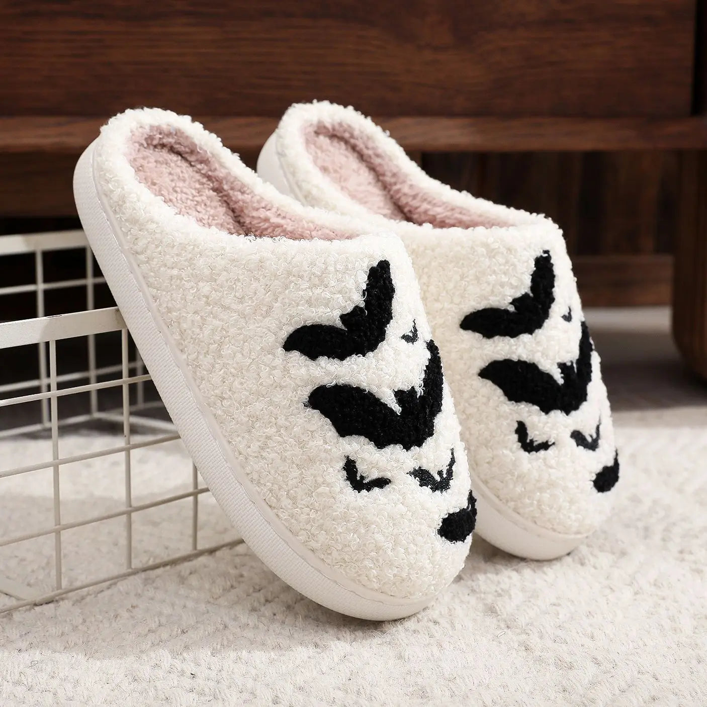 Funny Bat Slipper Halloween Pumpkin Flat Indoor House Shoes For Women Men Soft Plush Cozy Horror Fashion Halloween Gifts EX-STOCK Canada