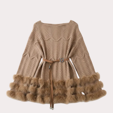 Fur Belted Mini Dress