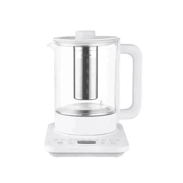 Automatic Glass Tea Maker, 800W Electric Tea Stewing Pot, 2L, Pink and White