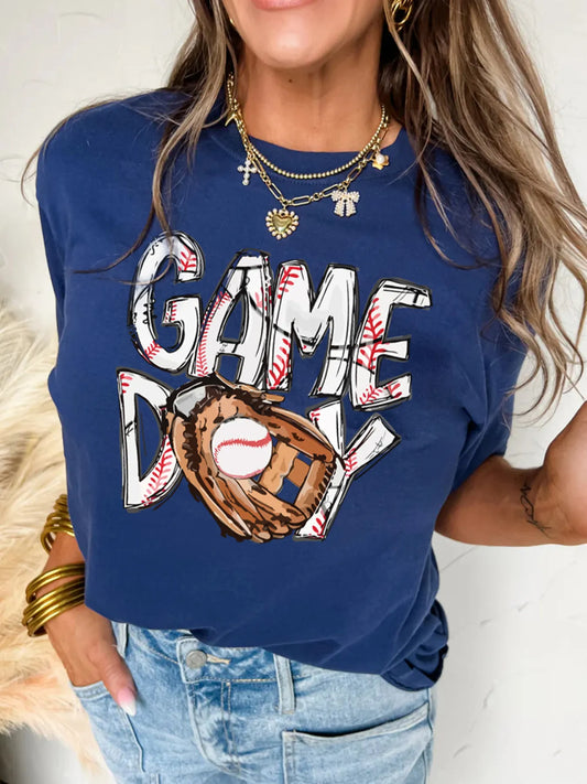 GAME DAY Graphic Short Sleeve T Shirt - Velora Luxury Fashion