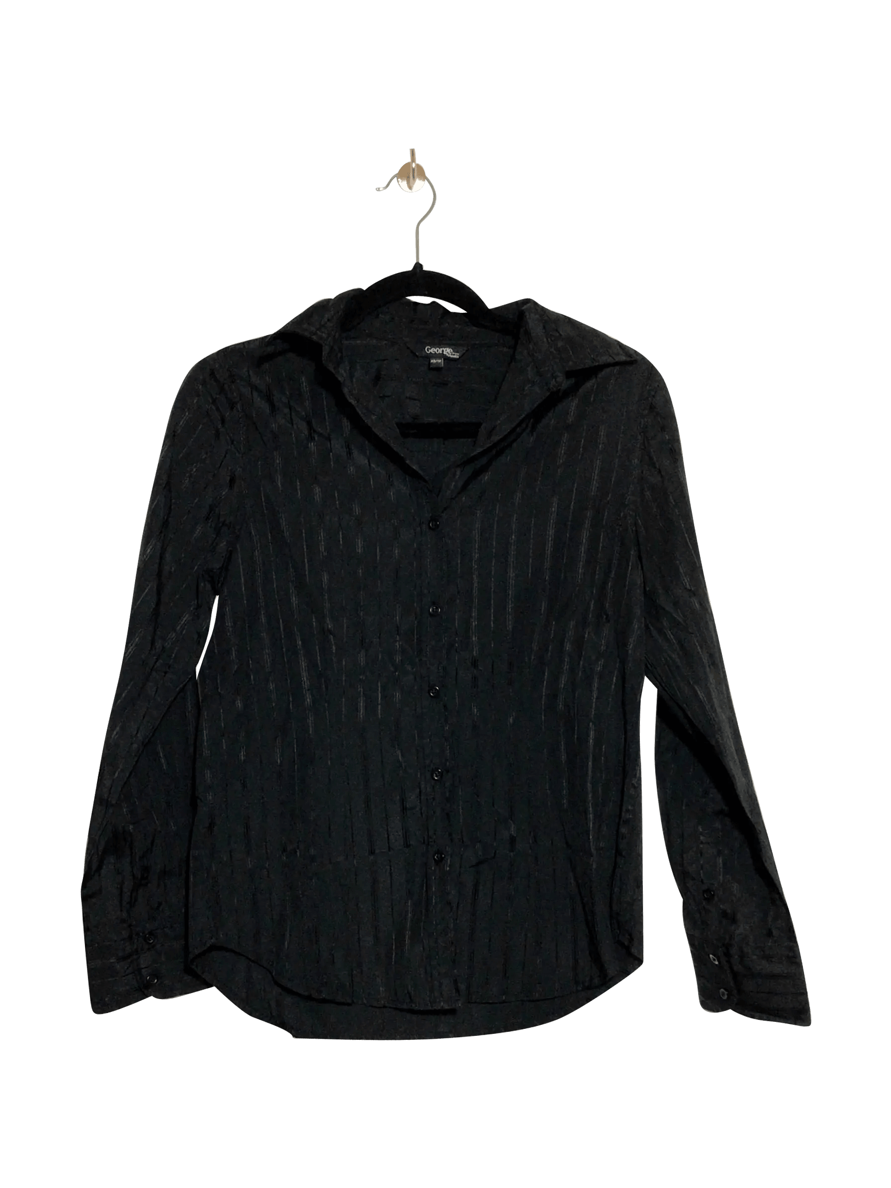 GEORGE Regular fit Button-down Top in Black - XS - Velora