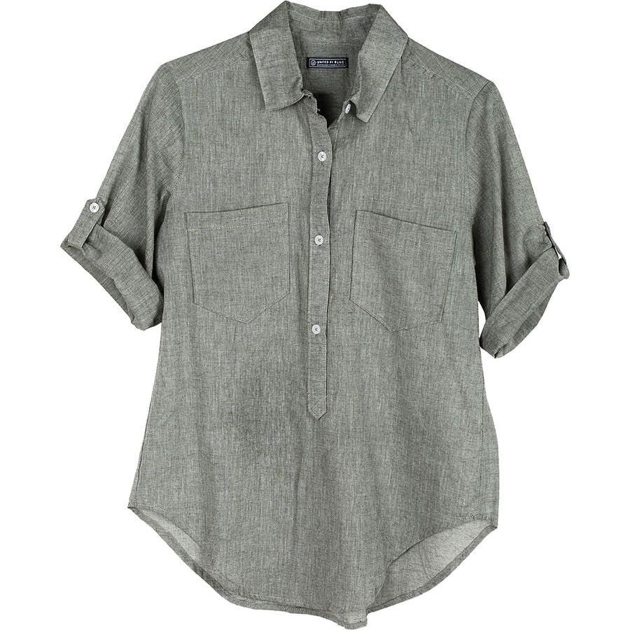 United By Blue Womens Torrey Popover Organic Cotton Shirts - Velora