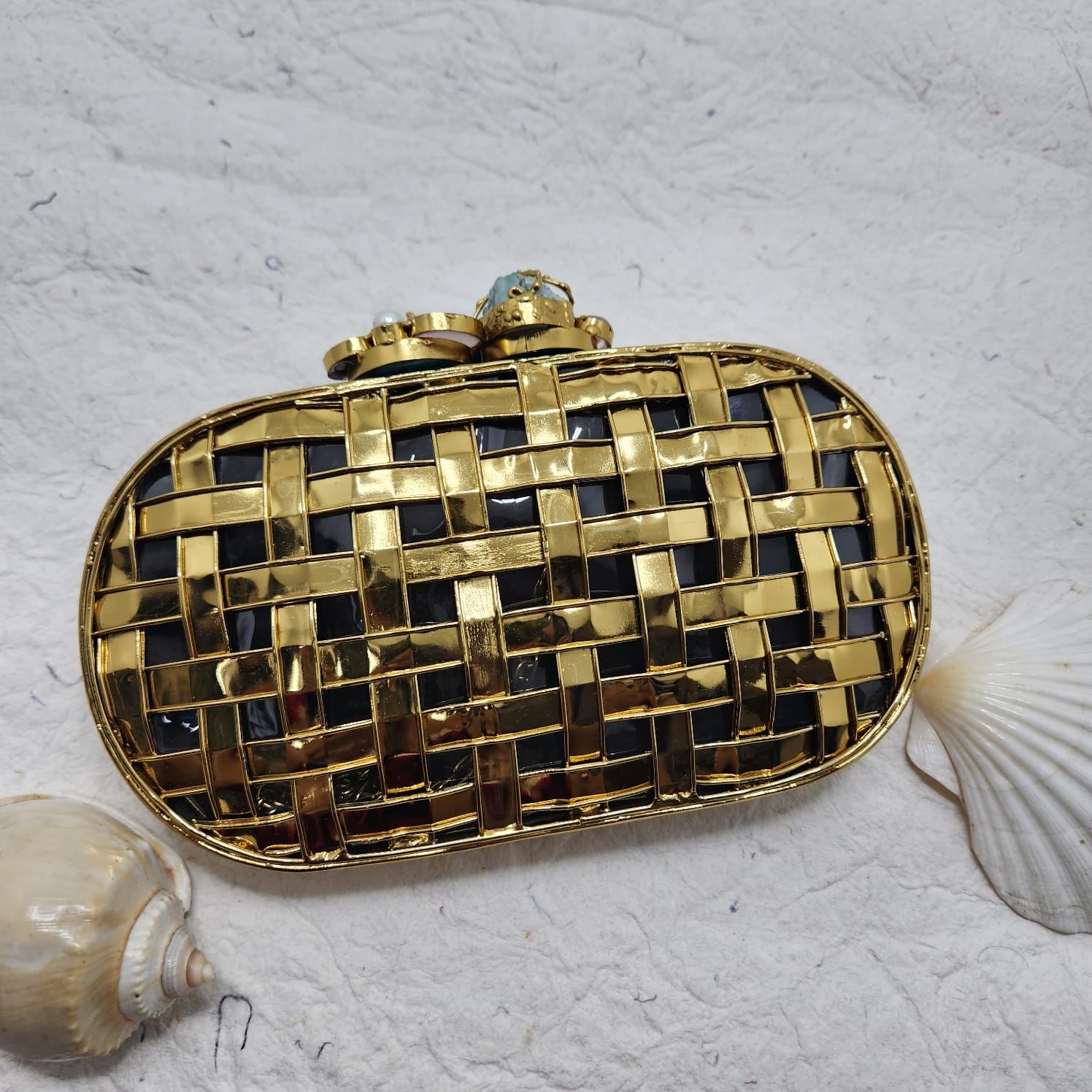 GRACE gold clutch bag - Velora Luxury Fashion