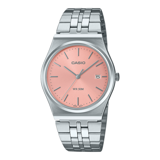CASIO Vintage Analog Peach/Silver Stainless Steel | MTPB145DC-4AVT