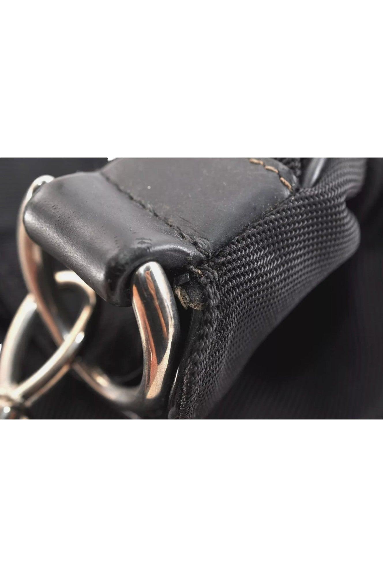 GUCCI Vintage Bamboo Shoulder Tote Bag Nylon Leather Black 7752K - Velora Luxury Fashion
