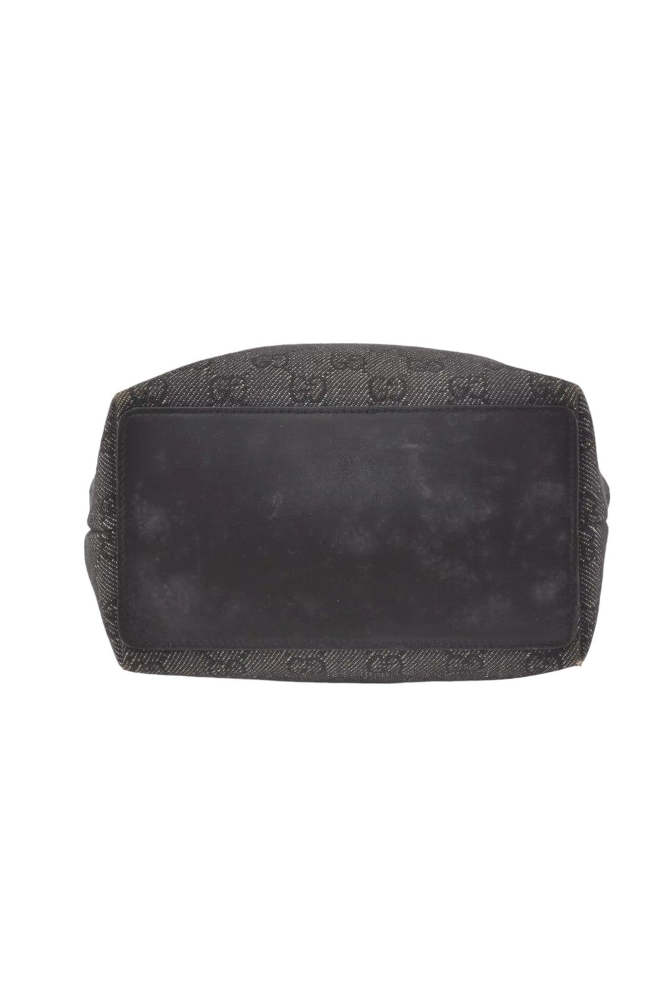 GUCCI Vintage Shoulder Tote Bag GG Canvas Leather 31244 Black 7900K - Velora Luxury Fashion