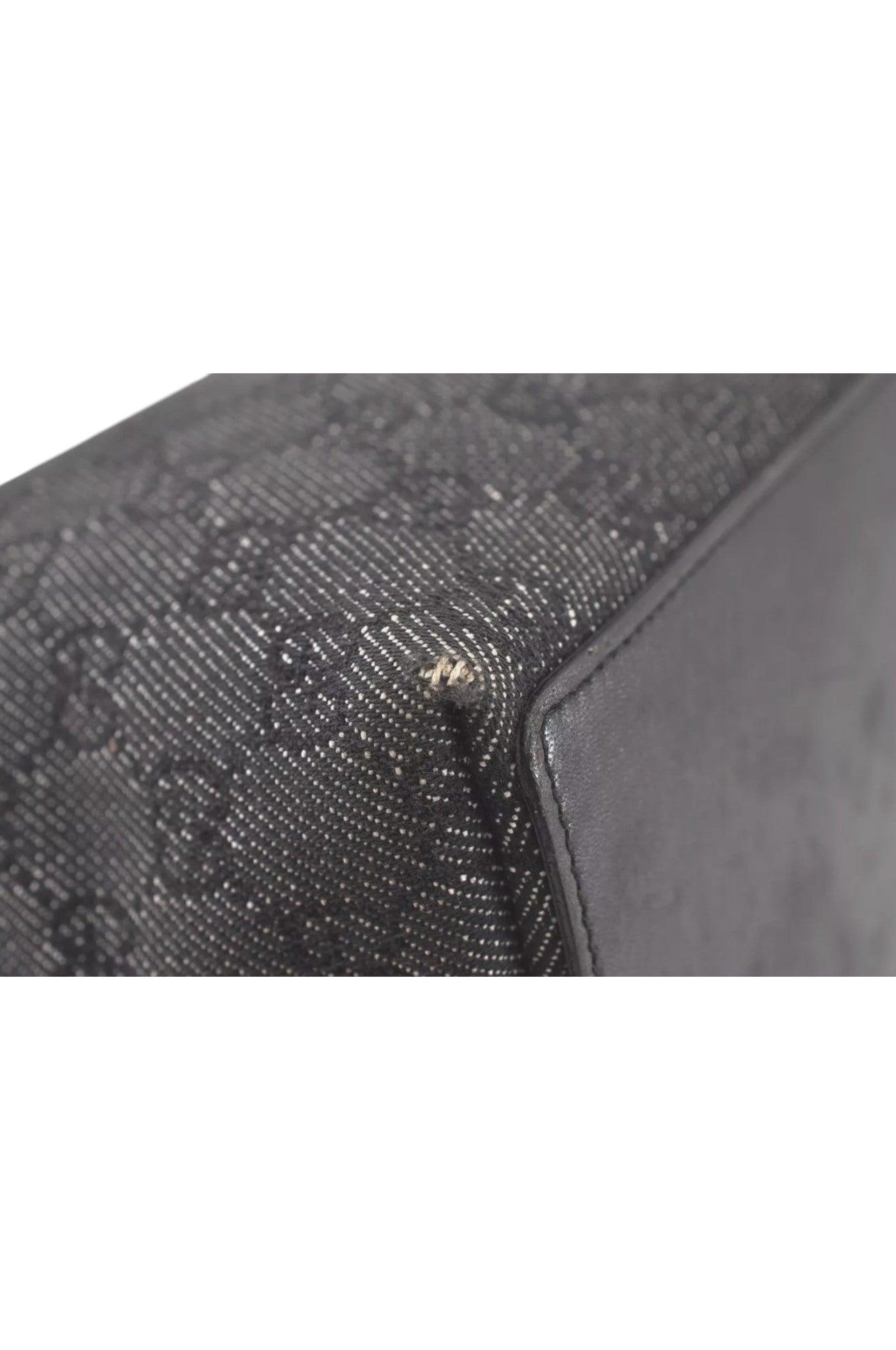 GUCCI Vintage Shoulder Tote Bag GG Canvas Leather 31244 Black 7900K - Velora Luxury Fashion