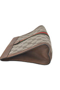 GUCCI Web Sherry Line Clutch Hand Bag Purse GG PVC Leather Brown 8044K - Velora Luxury Fashion