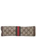 GUCCI Web Sherry Line Clutch Hand Bag Purse GG PVC Leather Brown 8044K - Velora Luxury Fashion