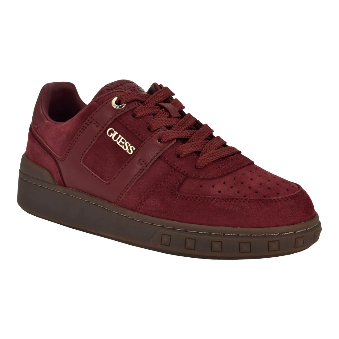 GUESS INART Dark Red Suede Sneakers 9.5 - Velora Luxury Fashion