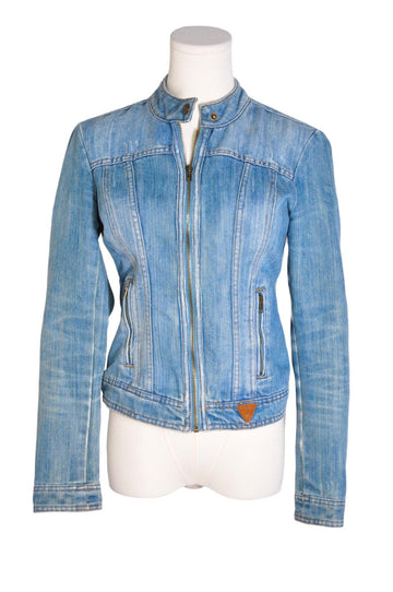 GUESS Women Denim Jackets Regular fit in Blue - S - Velora Luxury Fashion