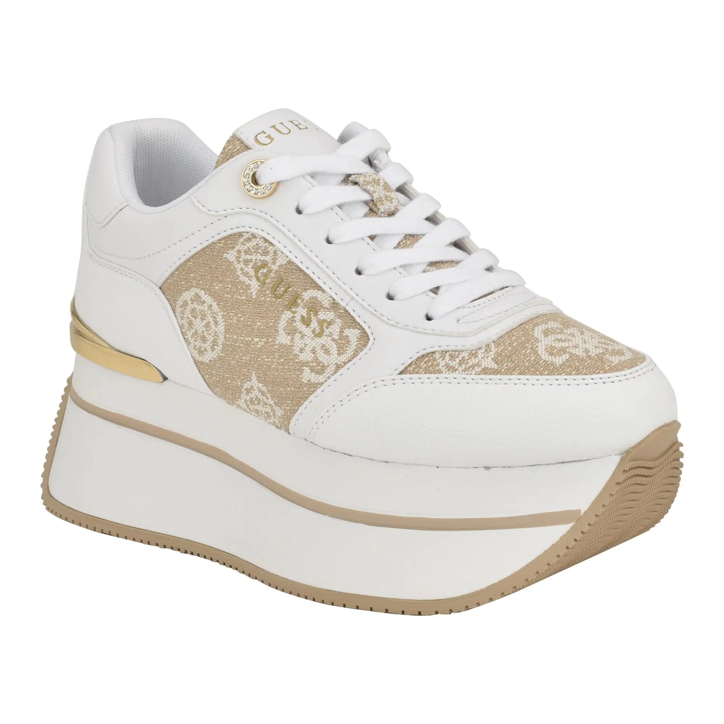 GUESS Womens CAMRIO Sneaker White/147 10 - Velora Luxury Fashion