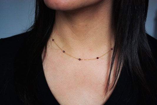 Garnet Wire Wrapped Layering Necklace - Velora Luxury Fashion