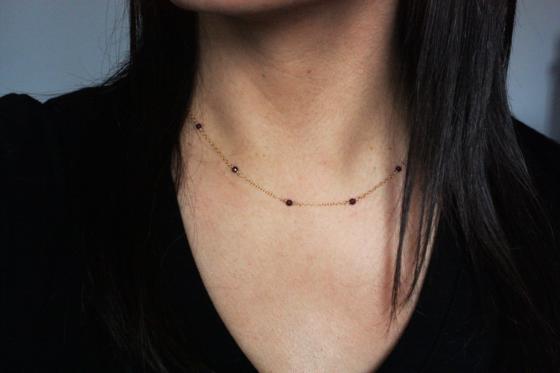 Garnet Wire Wrapped Layering Necklace - Velora Luxury Fashion