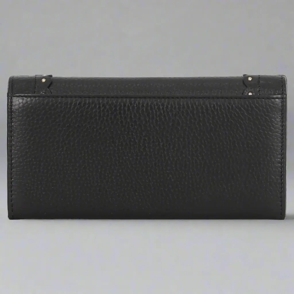 Genuine Leather Wallet with Studded Accent - Velora Luxury Fashion