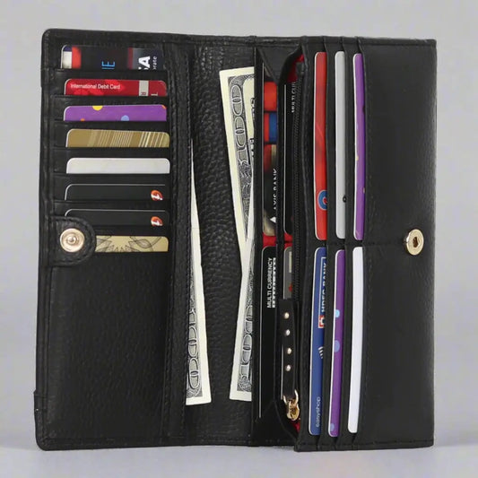 Genuine Leather Wallet with Studded Accent Boutique of Leathers/Open Road