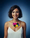 Color Block Statement Necklace Painted Purple Pink Black Blue Yellow Orange - Velora Luxury Fashion
