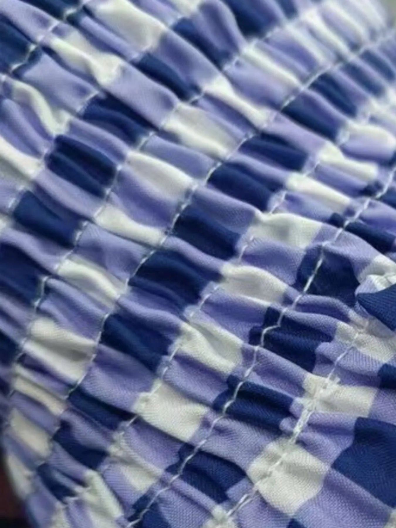 Gingham Smocked Wide-Leg Jumpsuit - Velora Luxury Fashion