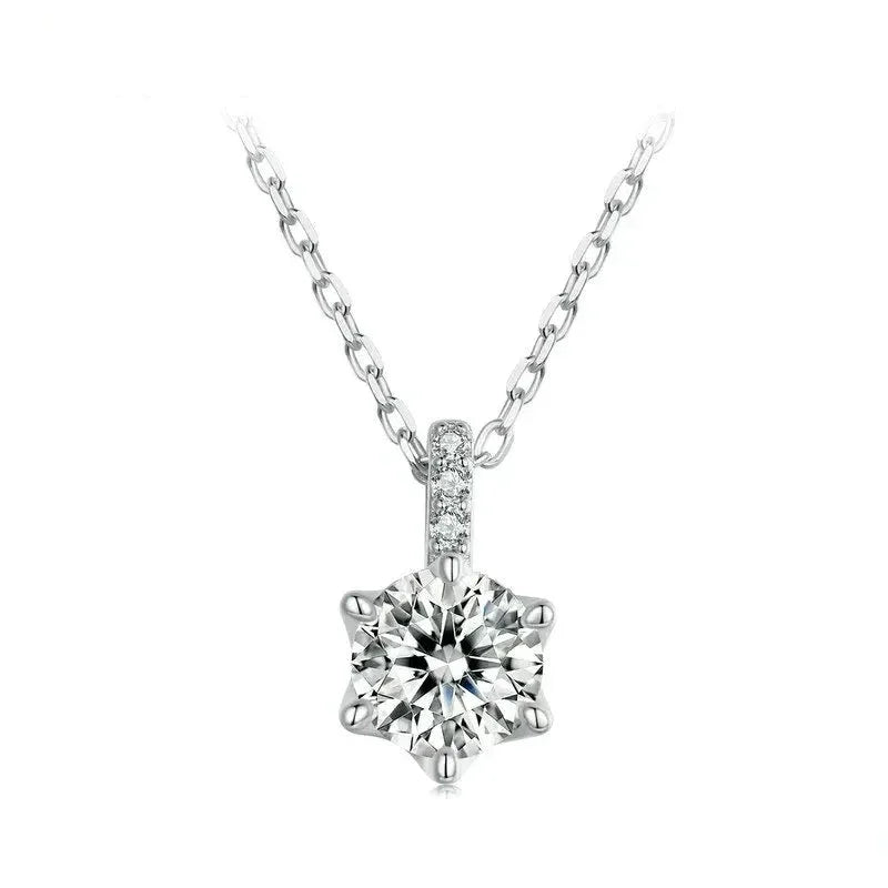 Glamorous Gem 1ct Moissanite Sterling Silver Pendant Necklace - Velora Luxury Fashion