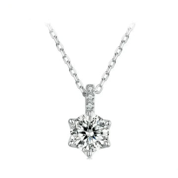 Glamorous Gem 1ct Moissanite Sterling Silver Pendant Necklace - Velora Luxury Fashion