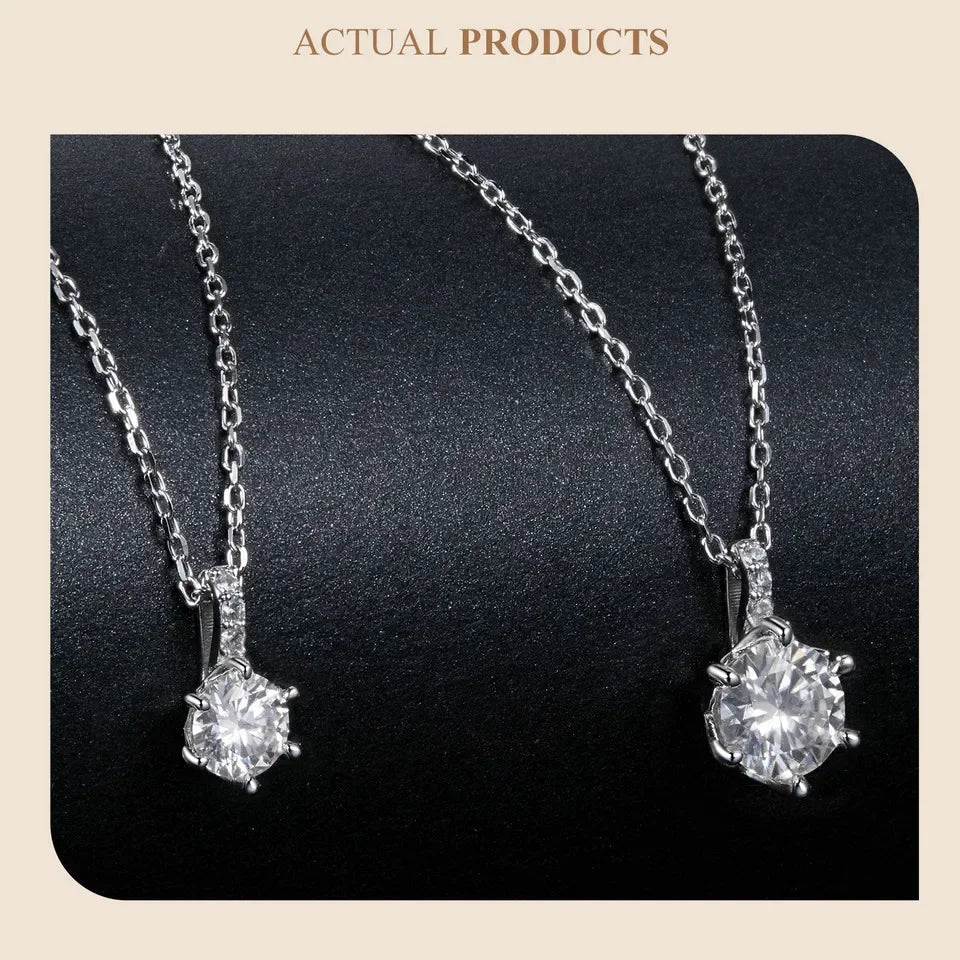 Glamorous Gem 1ct Moissanite Sterling Silver Pendant Necklace - Velora Luxury Fashion