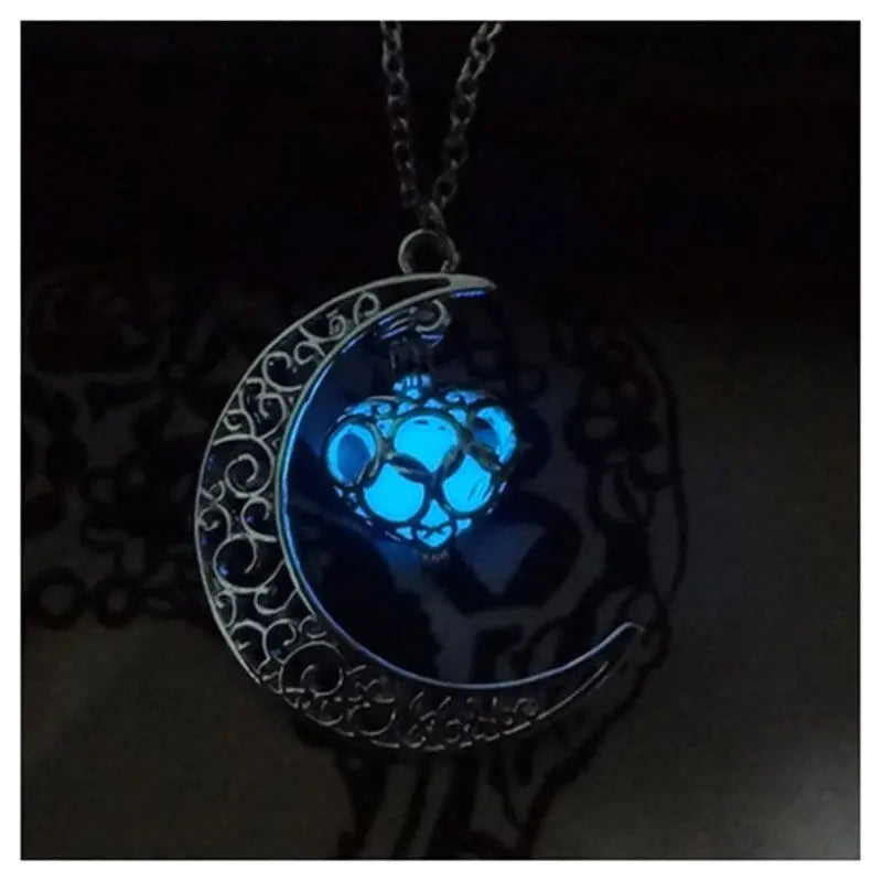 Glowing Pendant Necklaces Silver Plated Chain Necklaces - Velora