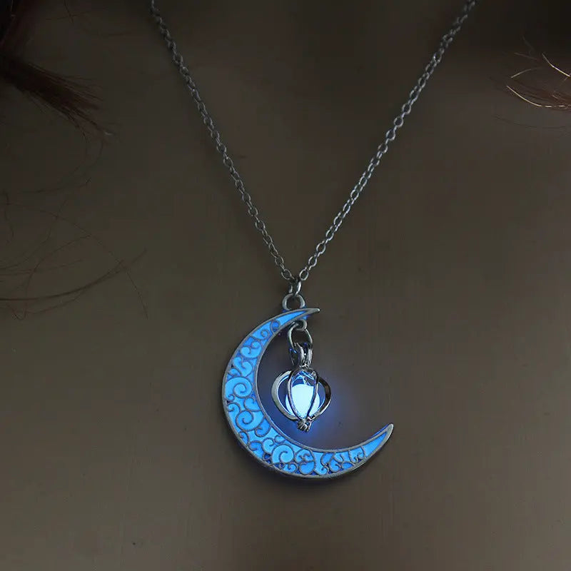 Glowing Pendant Necklaces Silver Plated Chain Necklaces - Velora