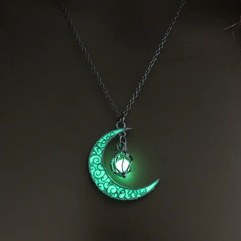 Glowing Pendant Necklaces Silver Plated Chain Necklaces - Velora