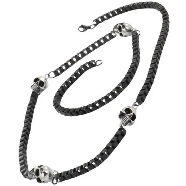 GoSteel Biker Skull Chain Necklace - Velora Luxury Fashion