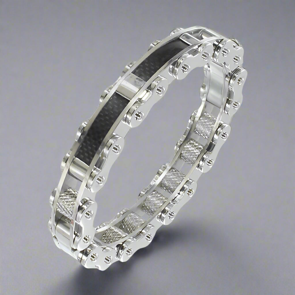 GoSteel Men's Stainless Steel Bike Link Bracelet - Velora Luxury Fashion