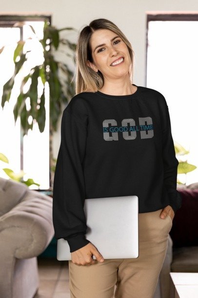 God Is Good All the Time Rhinestone Shirt – Christian Sparkle Bling Apparel | Blingdazzel