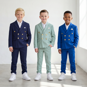 Golden Buttons Boys Suit - Velora Luxury Fashion