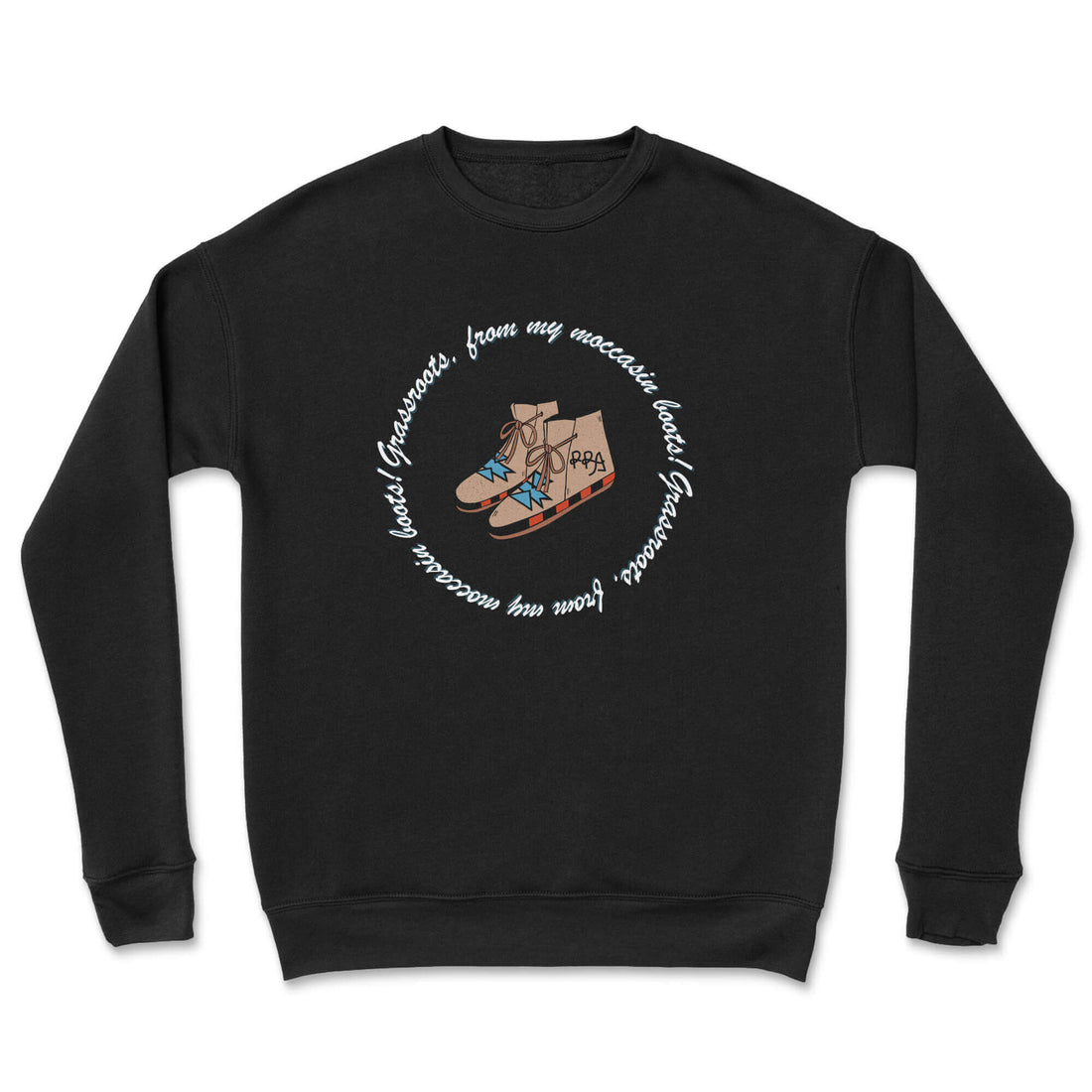 Grassroots From My Moccasin Boots Crewneck - Velora Luxury Fashion