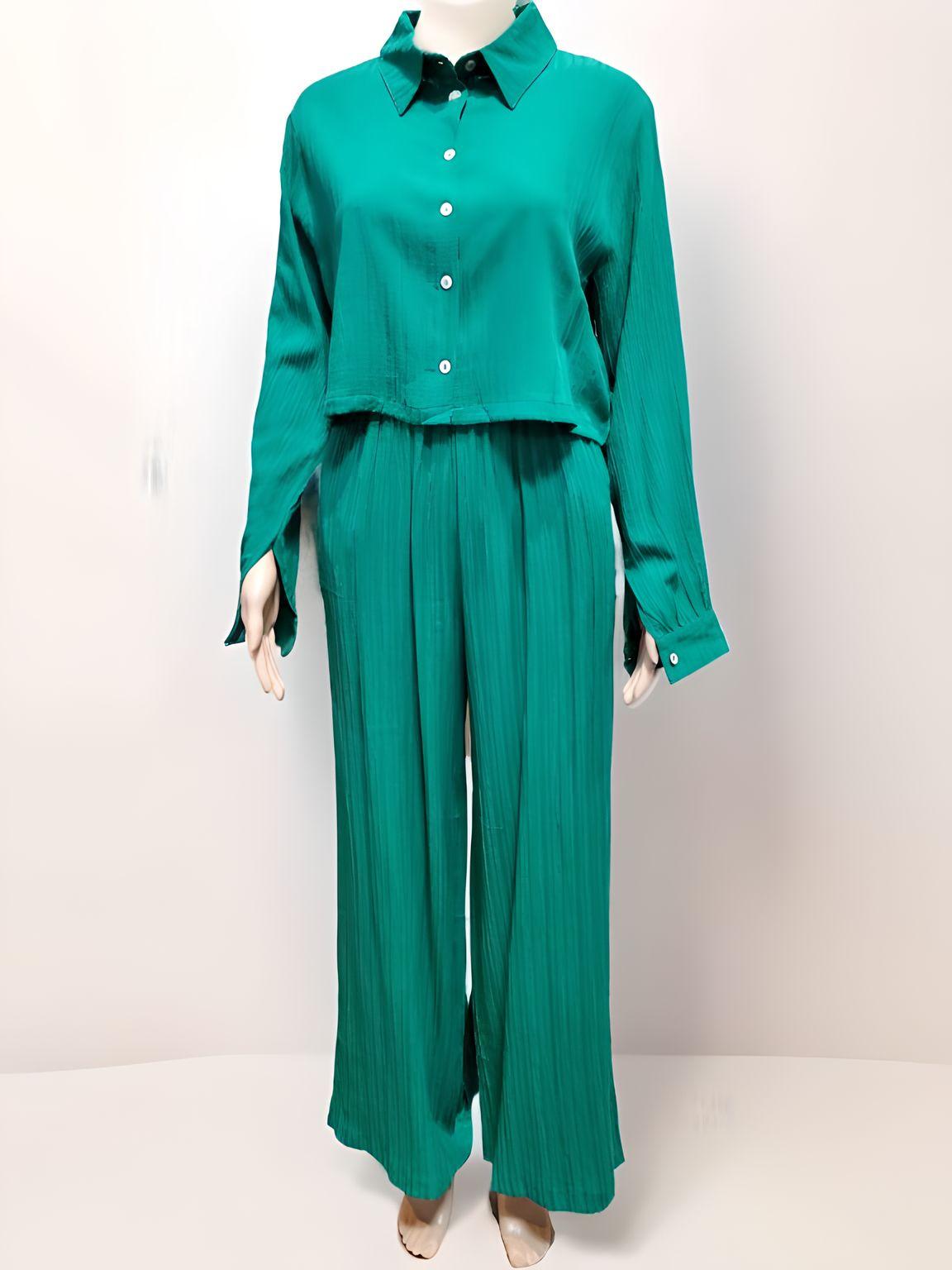 Green Pantalone & Shirt Set - Velora Luxury Fashion