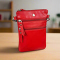 Greenwood Leather Mini Crossbody Bag with 3 Zipper Pockets - Velora Luxury Fashion