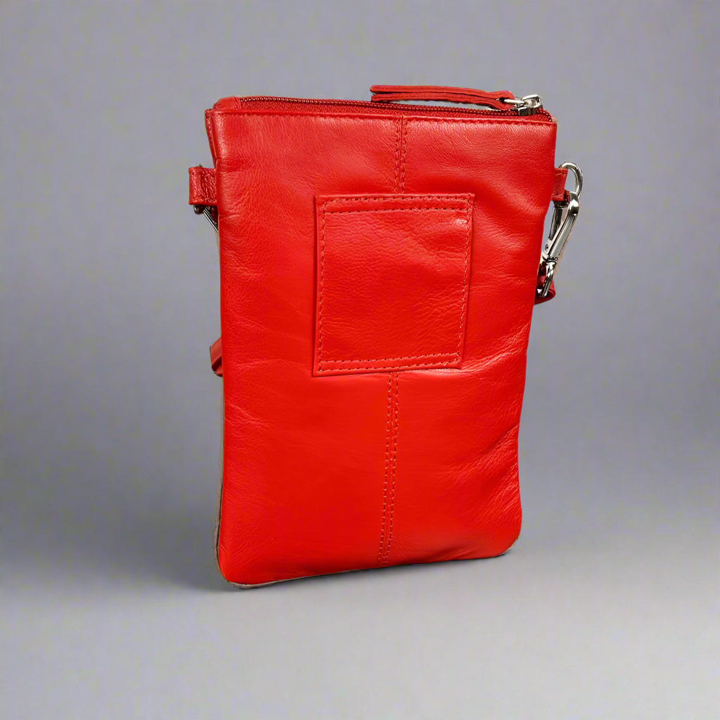 Greenwood Leather Mini Crossbody Bag with 3 Zipper Pockets - Velora Luxury Fashion