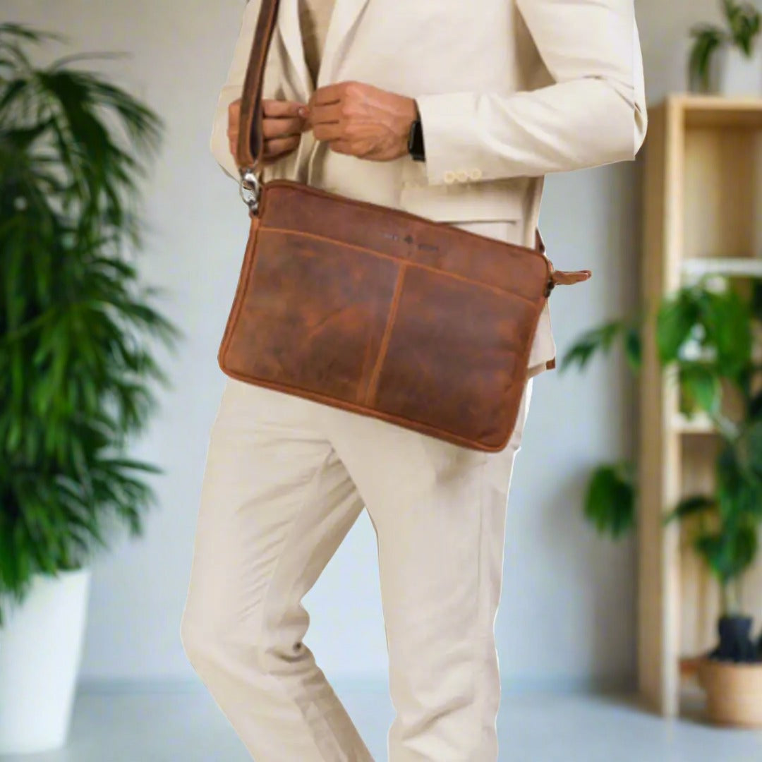 Greenwood Leather Montreal Laptop Sleeve - Velora Luxury Fashion