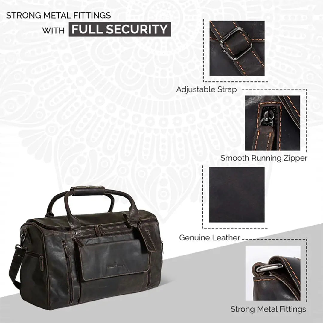 Greenwood Leather Regina Large Travel Duffle Bag - Velora Luxury Fashion