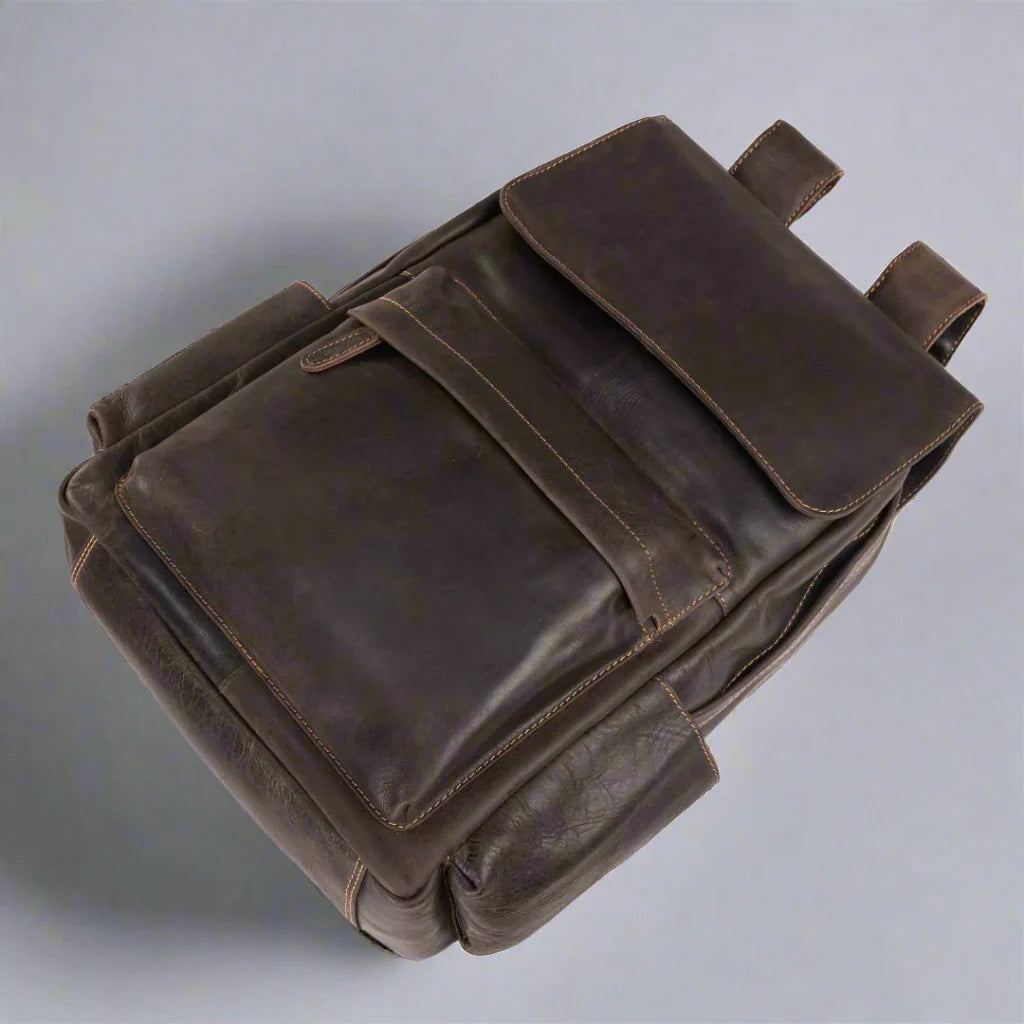 Greenwood Leather Vintage Laptop Backpack - Velora Luxury Fashion