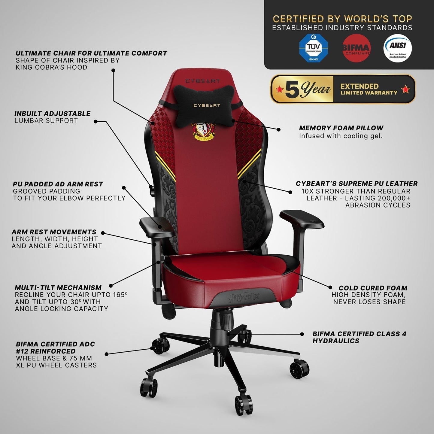 Gryffindor Gaming Chair - Velora