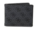 Guess Mens Leather Slim Bifold Wallet Charcoal/Black One Size - Velora Luxury Fashion