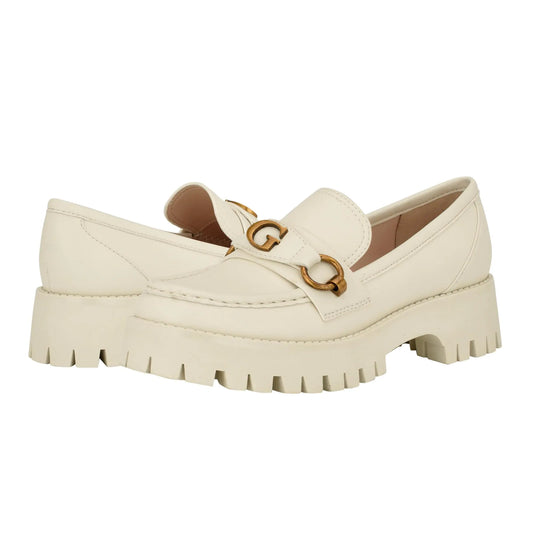 Guess Womens Almost Loafer Chic Cream 150 11 - Velora Luxury Fashion