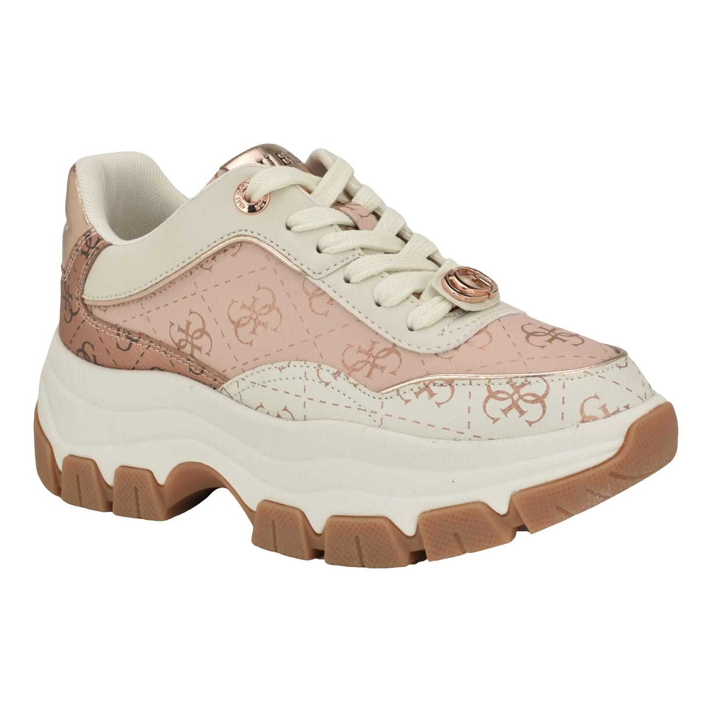Guess Womens BERRETT Sneaker Light Pink Logo Multi 680 9 - Velora Luxury Fashion